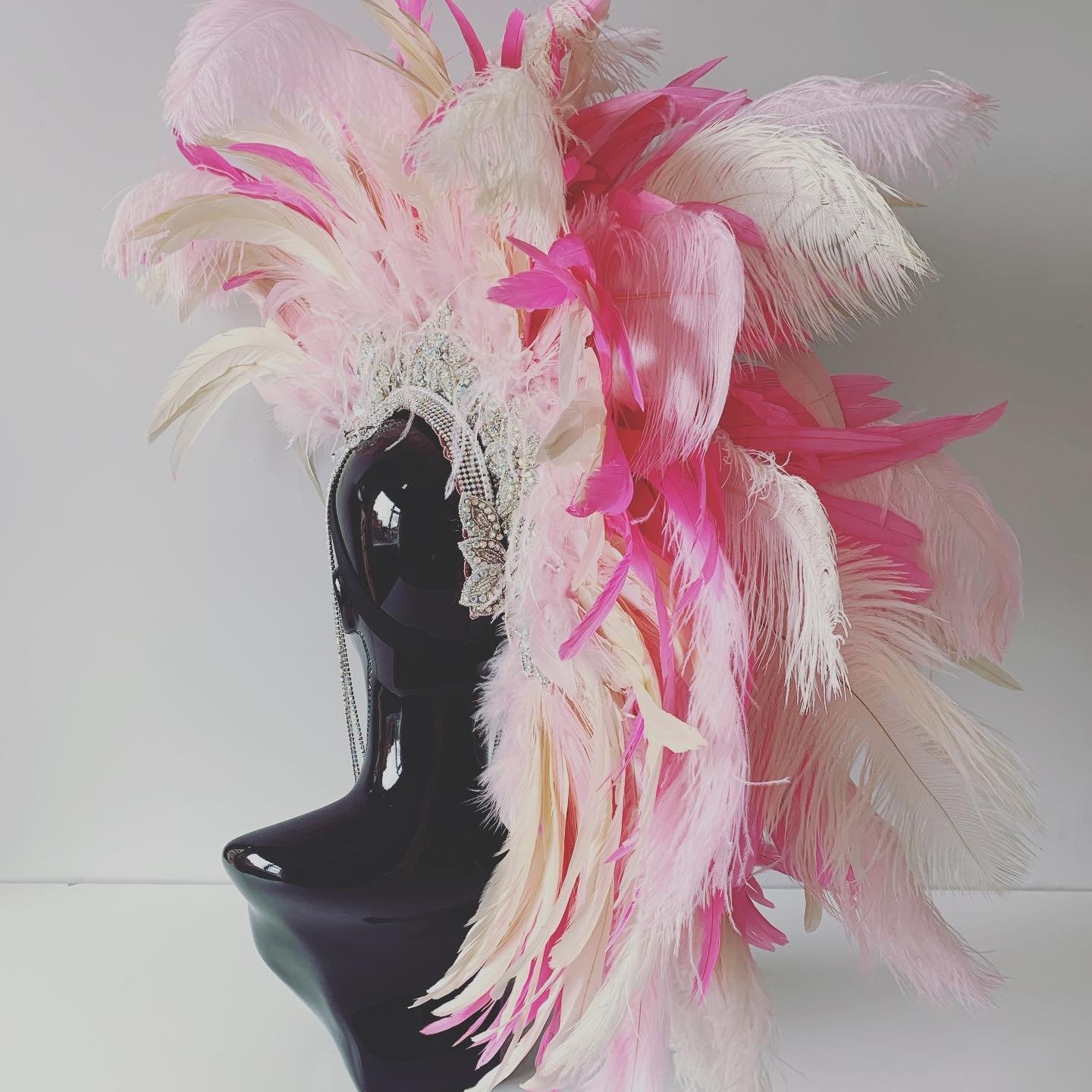 Showgirl Flamingo Pink Feather Mohawk 