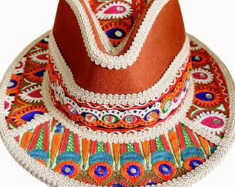 Aine Fedora Hat, Luxury Fedora Hat, Festival Fedora, Embellished Fedora, Festival Fashion, Bohemian Fedora Hat, Bohemian Fedora