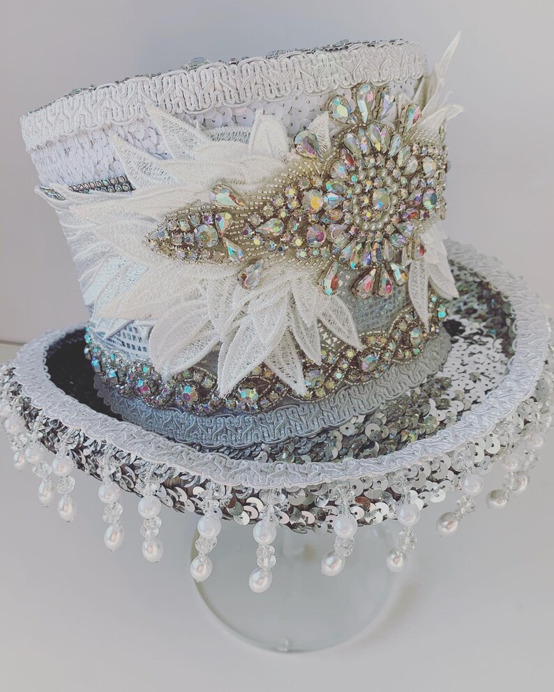 Bridal Top Hat Wedding Top Hat Embellished Top Hat Jewelled Etsy
