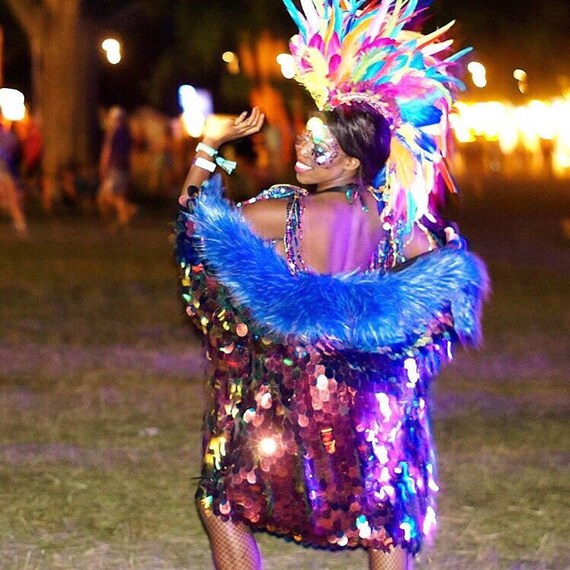 Rainbow Multi Festival Feather Mohawk 