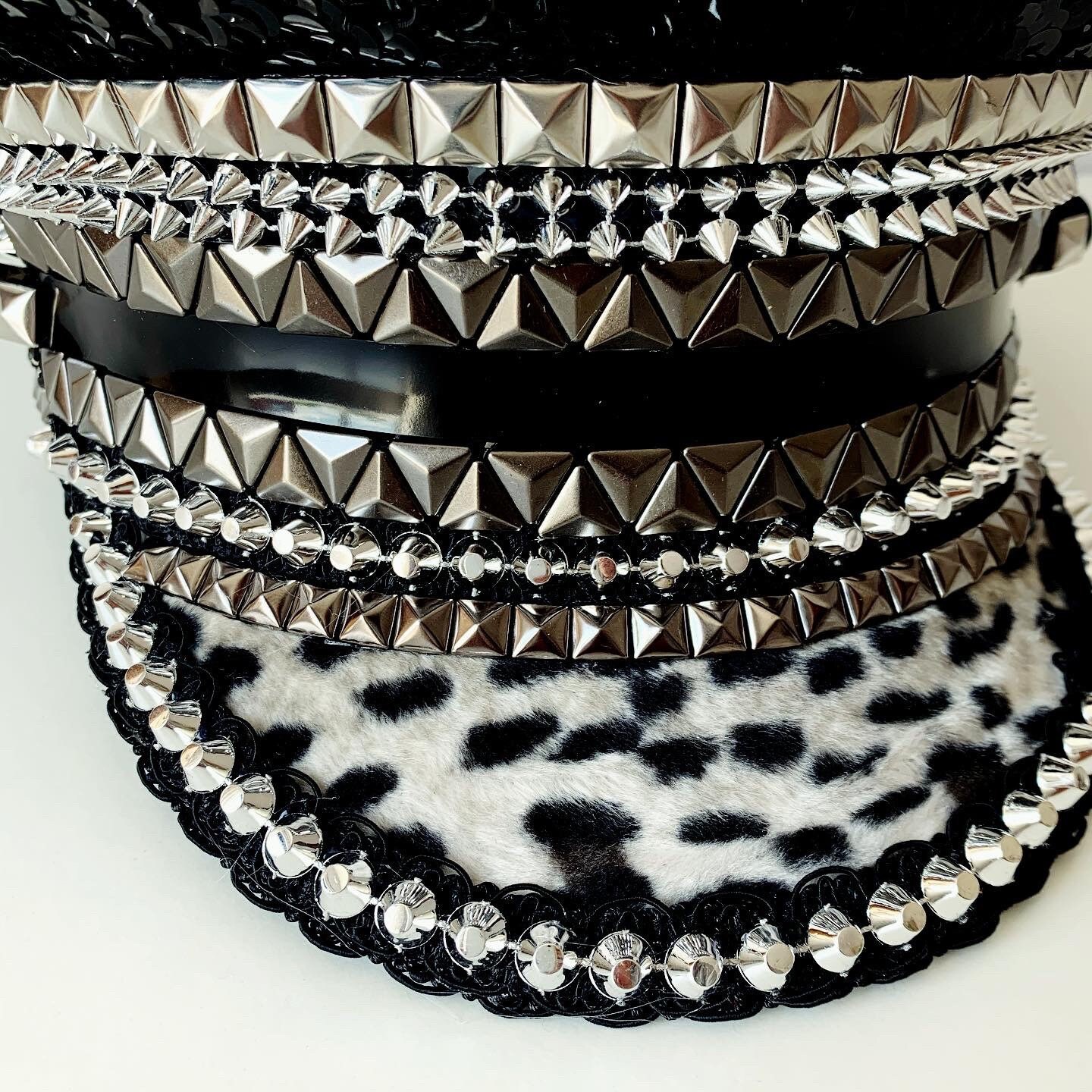 Animal Print and Stud Embellished Military Hat Embellished - Etsy UK
