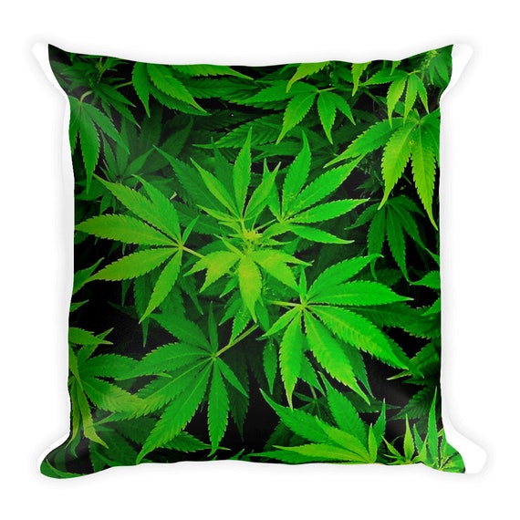 Weed Leaf Pillow Marijuana Accessories Stoner Room Decor Etsy