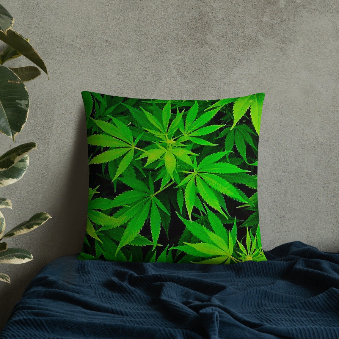 Weed Leaf Pillow Marijuana Accessories Stoner Room Décor Etsy