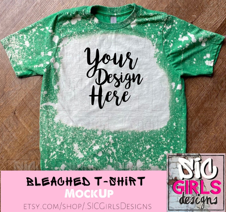 Download Bleached T-Shirt Mock Up Next Level Kelly Green | Etsy