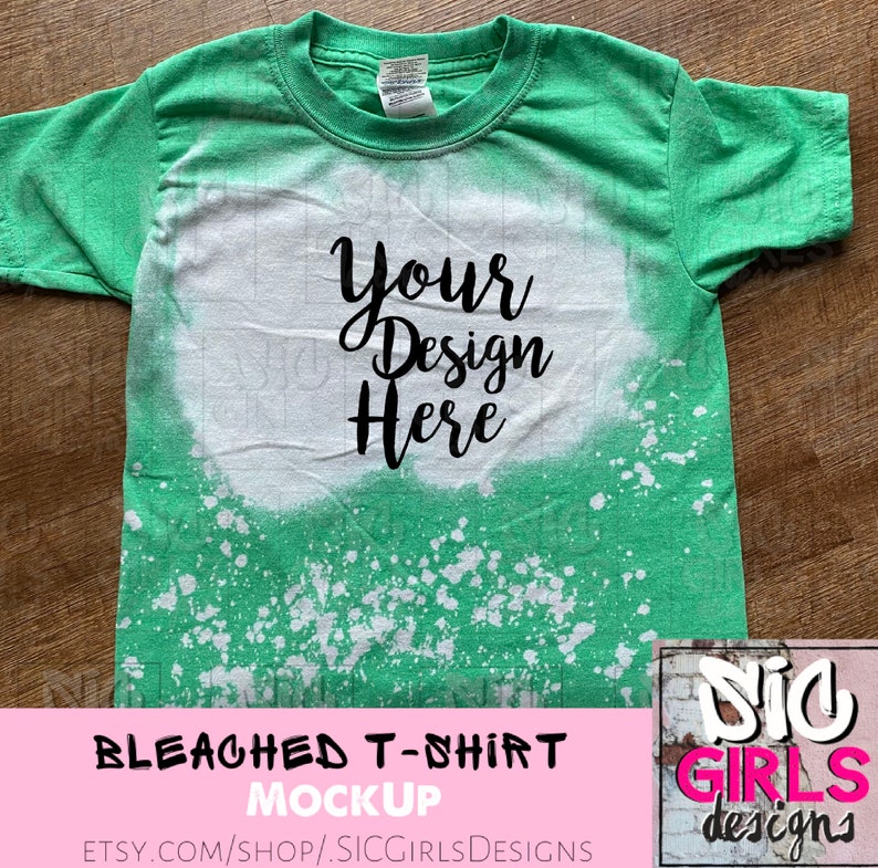 Download Bleached T-Shirt Mock Up TODDLER Gildan Heather Irish ...