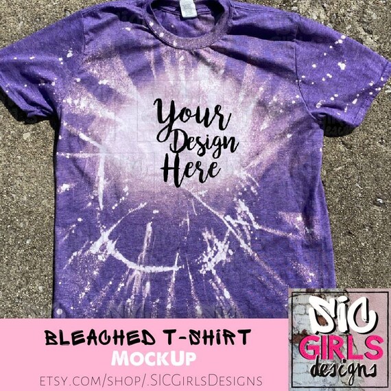 Bleached T-shirt Mock up Gildan 