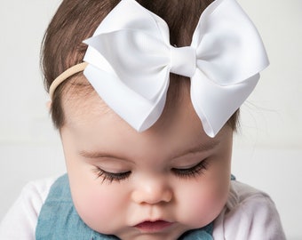 ELLA Big Bow Headband, Newborn Headband, Baby Hair Bow, Baby Bow Headband, Hair Bow for Baby, Headband girls, Newborn Bow, Infant Headband