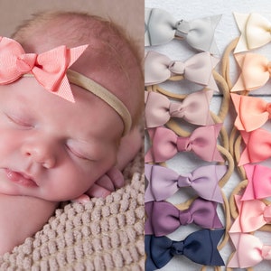 PIPPA Small Bow Headband, Newborn Headband, Baby Hair Bow, Baby Bow Headband, Hair Bow for Baby, Headband girl, Newborn Bow, Infant Headband