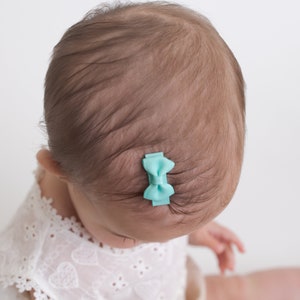 TUX Mini Bow Snap Clip, Baby Hair Clip, Baby Snap Clip, Haarclips voor meisjes, Peuter Haarclip, Geen Slip Haarclip, Haarclip voor dun haar afbeelding 8