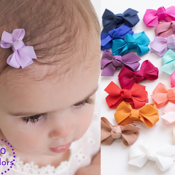 KNOT Mini Bow Snap Clip, Baby Hair Clip, Baby Snap Clip, Hair Clips for Girls, Toddler Hair Clip, No Slip Hair Clip, Hair Clip for Thin Hair