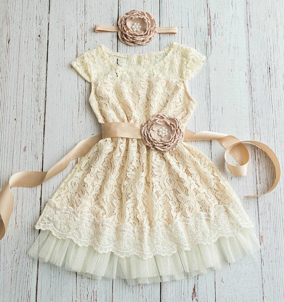 rustic ivory flower girl dresses