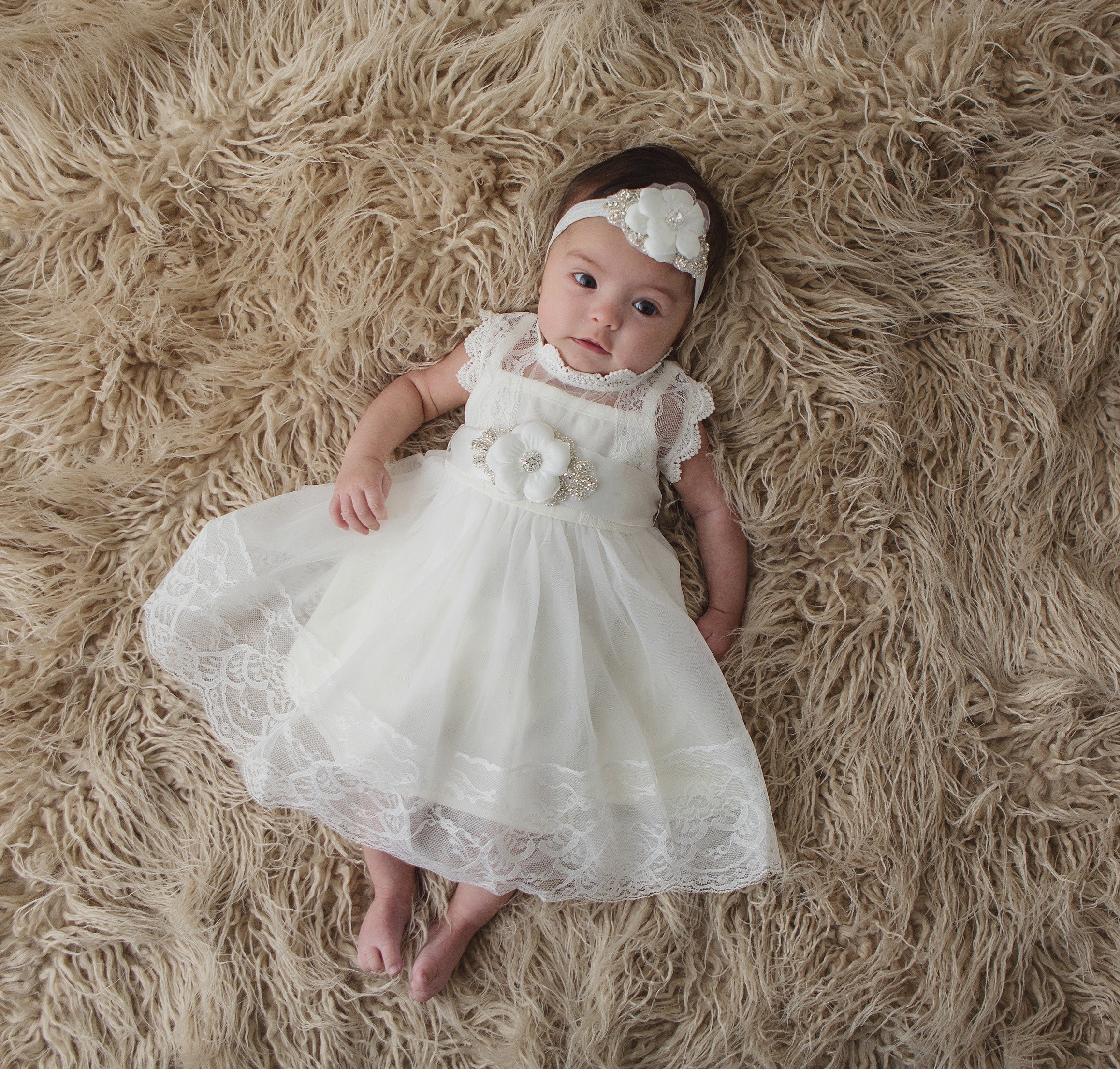 Ivory Baptism Dress Christening Dress Baby Lace Dress Etsy