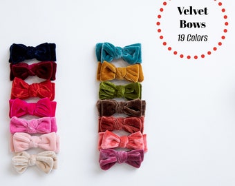 Baby Girl Headband, Red Christmas Headbands, Christmas Hair bows, Newborn Headband, Baby Girl Bow, Toddler Hair Bows, Velvet Hair Bows, BECk