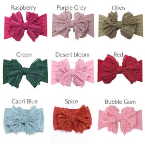 Big Ruffle Bow Nylon Headband, Baby Girl Headbands, Baby Hair Bows ...