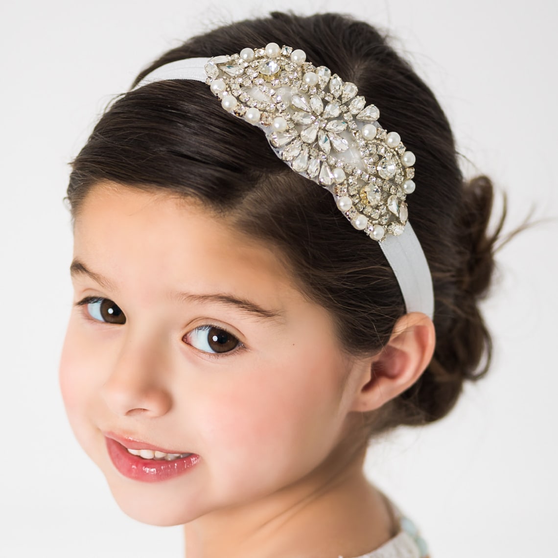 Flower Girl Headband Rhinestone HeadbandBaby headbands Etsy