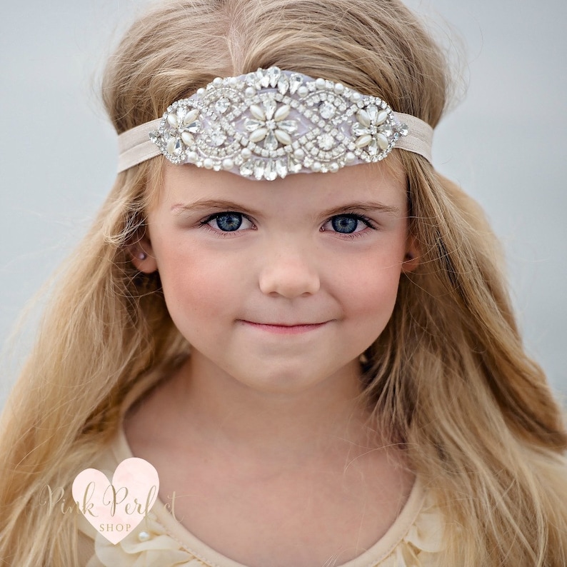 Rhinestone Headband Flower Girl Headband Crystal Headband | Etsy