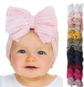 Big Bow Baby Headbands, Baby Girl Headbands, Newborn Bow Headband, Toddler Hair Bows, Infant Oversized Ruffle Bows, Baby Girl Turban, Gift..