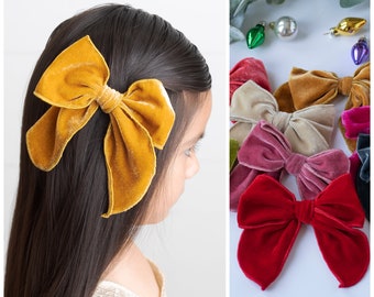 FABLE Velvet Hair Bow, Velvet Hair Bow Clip, Velvet Bow, Girls Hair Bow, Velvet Baby Bow Headband, Butterfly Velvet Bow, Fall Baby Hair Bows