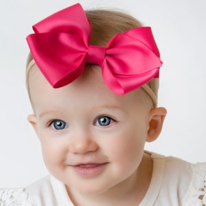 ELLA Big Bow Headband, Newborn Headband, Baby Hair Bow, Baby Bow Headband, Hair Bow for Baby, Headband girls, Newborn Bow, Infant Headband image 9