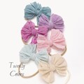 Baby Headband, Baby Hair Bows, Newborn Nylon Headbands, Soft Infant Bows, Pink Toddler Hair Bows, Pastel Colors Baby Bows, Baby Shower Gift