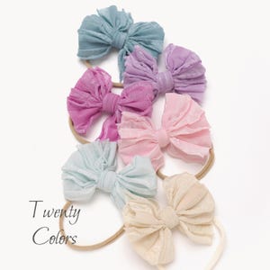 Baby Stirnband, Baby Bögen, Neugeborene Nylon Stirnbänder, weiche Säugling Bögen, Rosa Kleinkind Haarbögen, Pastellfarben Baby Bögen, Baby-Dusche-Geschenk
