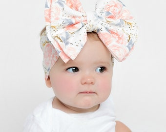 BREE, Big Bow Headbands, Big Bow Head Wrap, Baby Girl Bow, Baby Hair Bow, Newborn Turban, Headband for Baby, Baby Headband and Bow