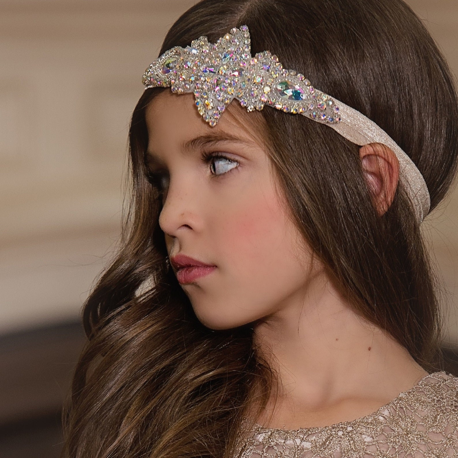 Flower Girl Headband Rhinestone Headbandbaby Headbands Etsy