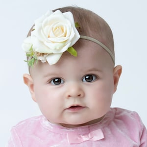 POCKET Baby Headband, Flower Headband, Floral Baby Headband, Baby Girl Bow, Newborn Headband, Toddler Headband, Photo Prop Headband image 10