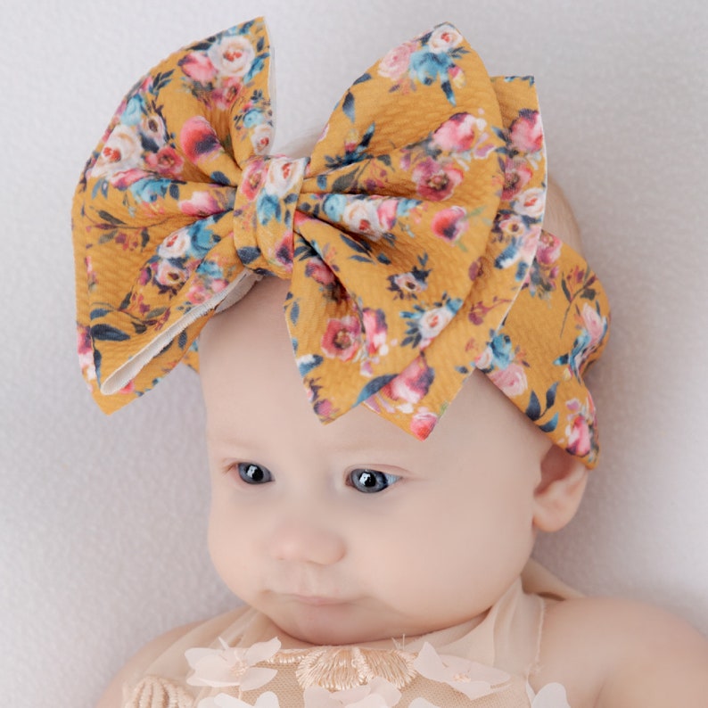 NIA Oversized Big Bow Headbands Big Bow Head Wrap Baby Girl Etsy