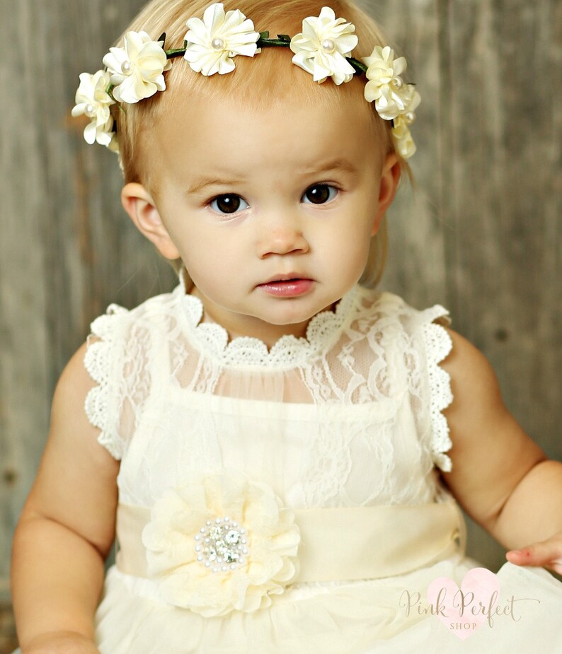 Country shabby chic flower girl dress Girl dress IVORY girl dress,Ivory lace flower girl dress,rustic flower girl dress Baby lace dress