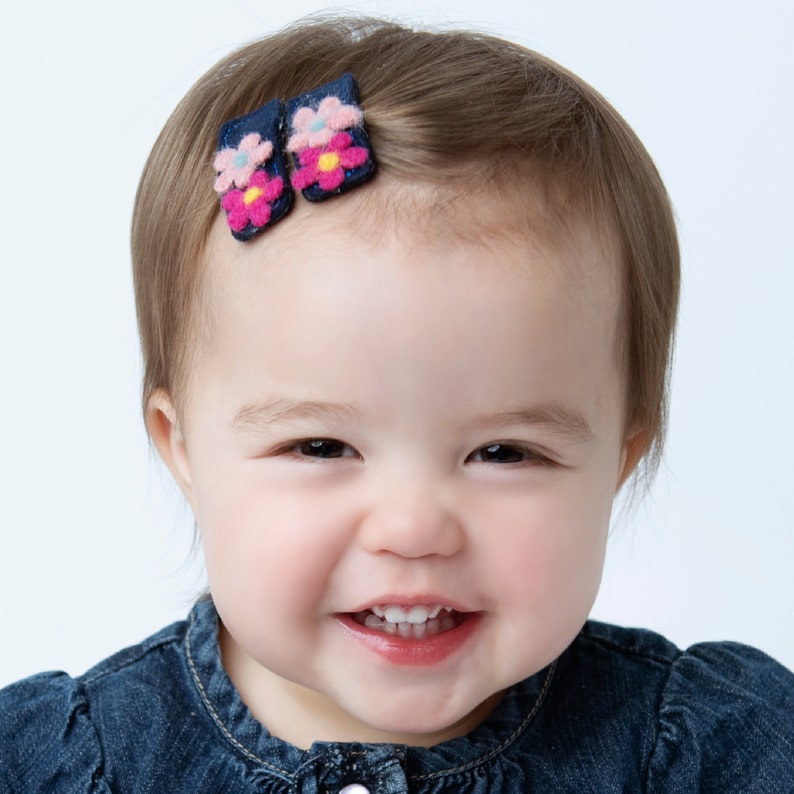 Felt Hair Clip Hair Bow Clip Baby Girl Hair Bow Baby Hair Etsy