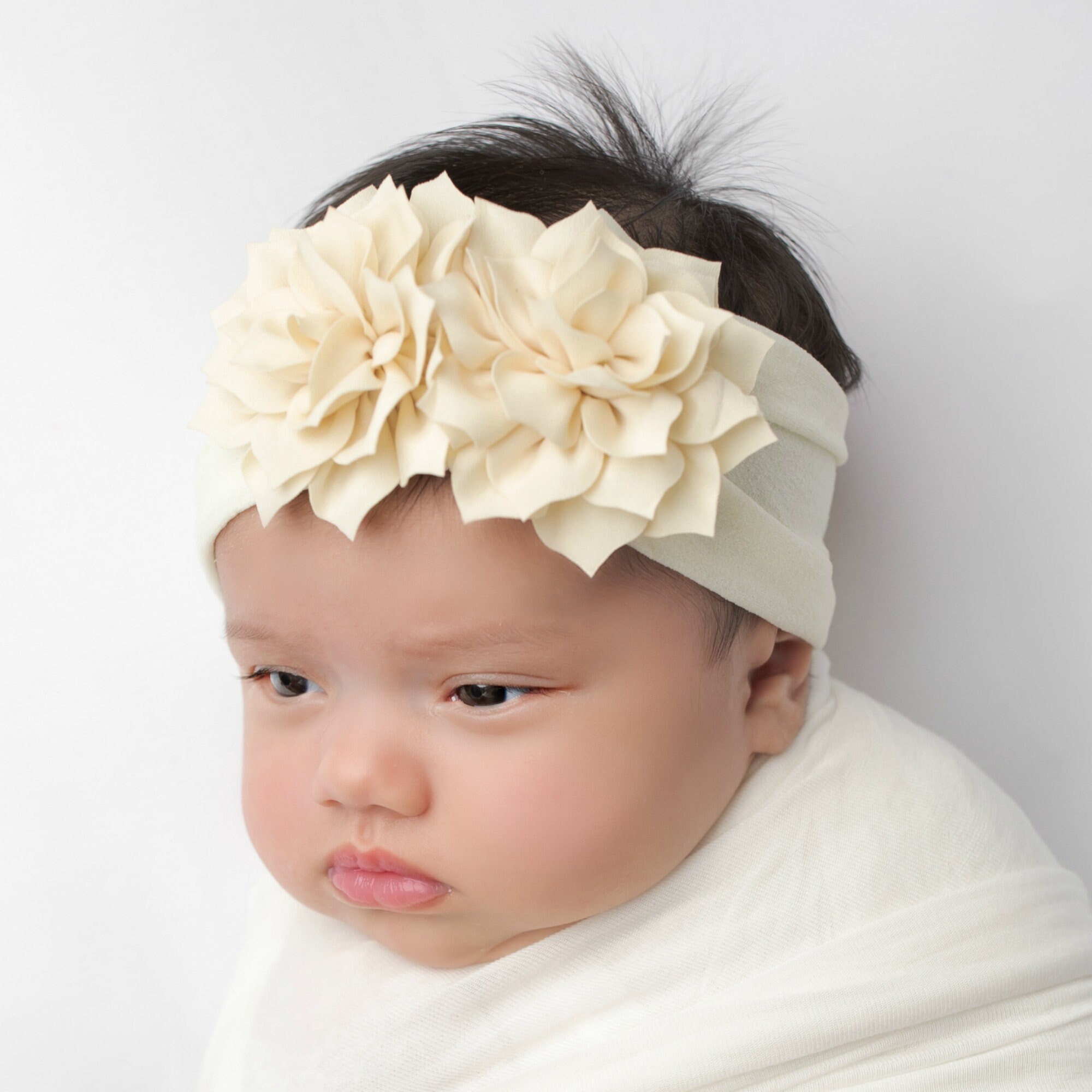 Flower Nylon Headband Flower Baby Head Wrap Newborn Baby Etsy