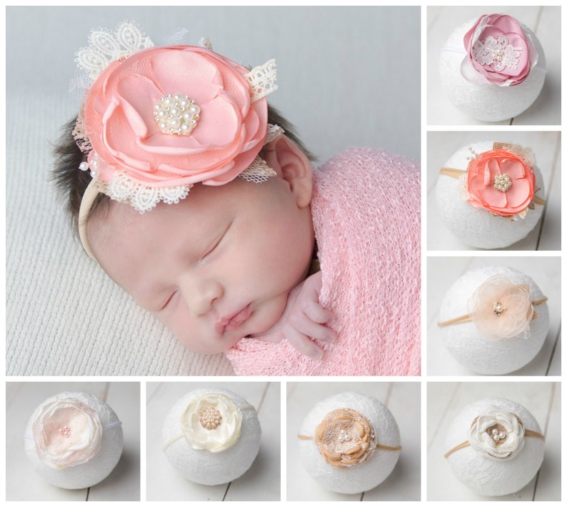 BABY GIRL Gift, Baby Headband, Flower Headband, Floral Baby Headband, Baby Girl Bow, Newborn Headband, Toddler Headband, Photo Prop Headband 