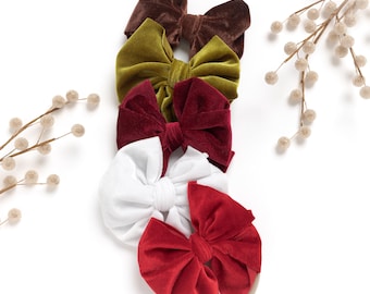 Velvet Baby Bow Headband, Big Girl Hair Bow