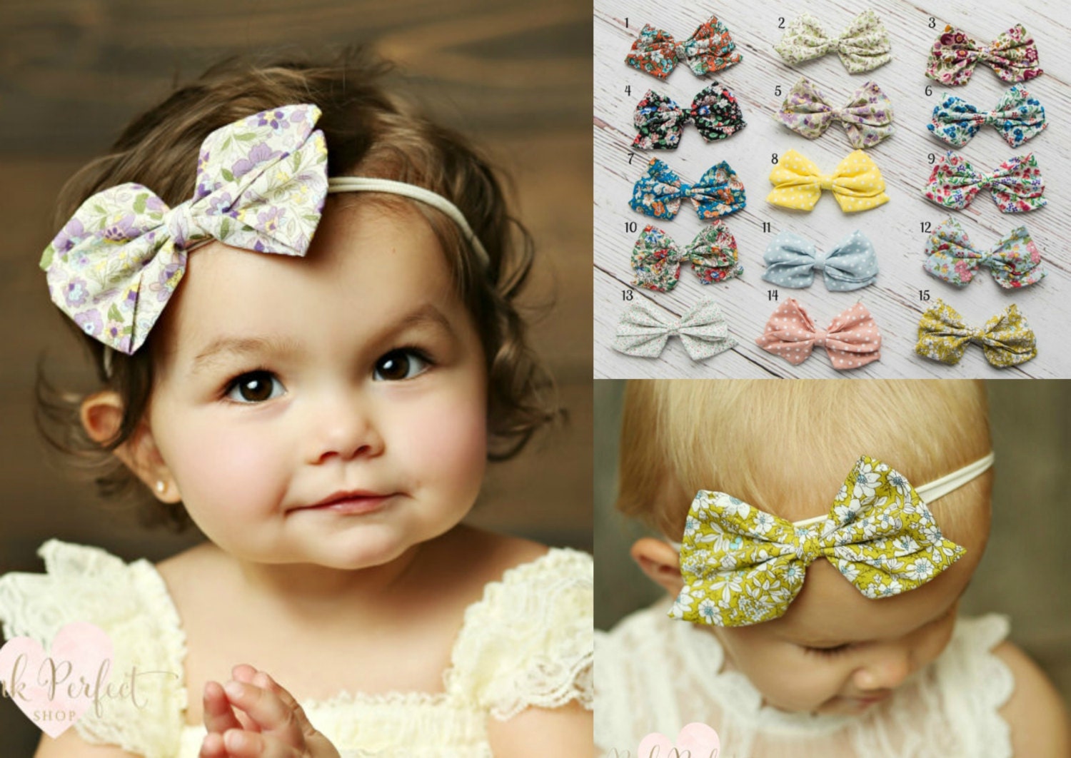 SET of 3 Baby headbands newborn headband Baby headband Etsy