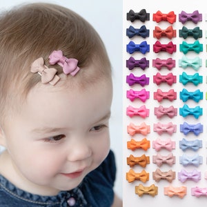 TUX Mini Bow Snap Clip, Baby Hair Clip, Baby Snap Clip, Haarclips voor meisjes, Peuter Haarclip, Geen Slip Haarclip, Haarclip voor dun haar afbeelding 1