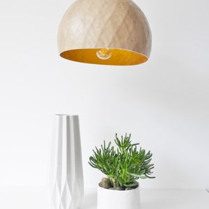 METEOR LUMINAIRE, suspension, kraft and gold, recycled kraft paper