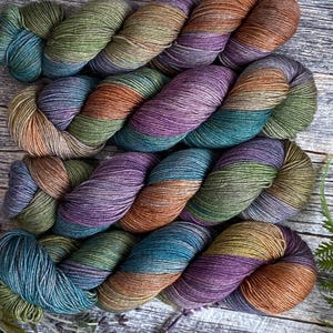 Dragonfly - Merino, Yak and Silk - Hand dyed yarn -, fingering weight, knitting weaving crochet