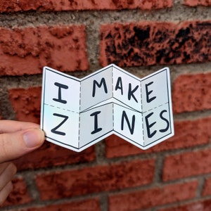 Holographic Die Cut 'I Make Zines' Sticker