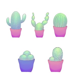 Aquarelle de cactus SVG, Clipart cactus, cactus SVG, téléchargement numérique