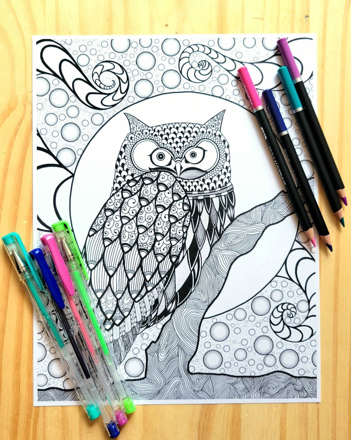 Owl Pattern Coloring Pages