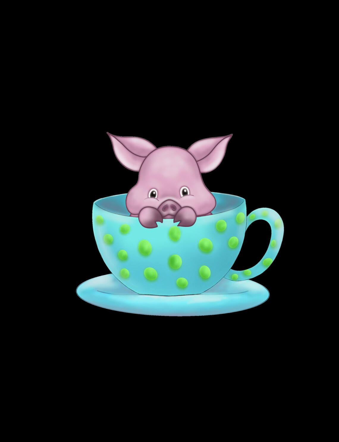 Cute Teacup Pig SVG Pig in Teacup Clipart Pig SVG Digital Etsy