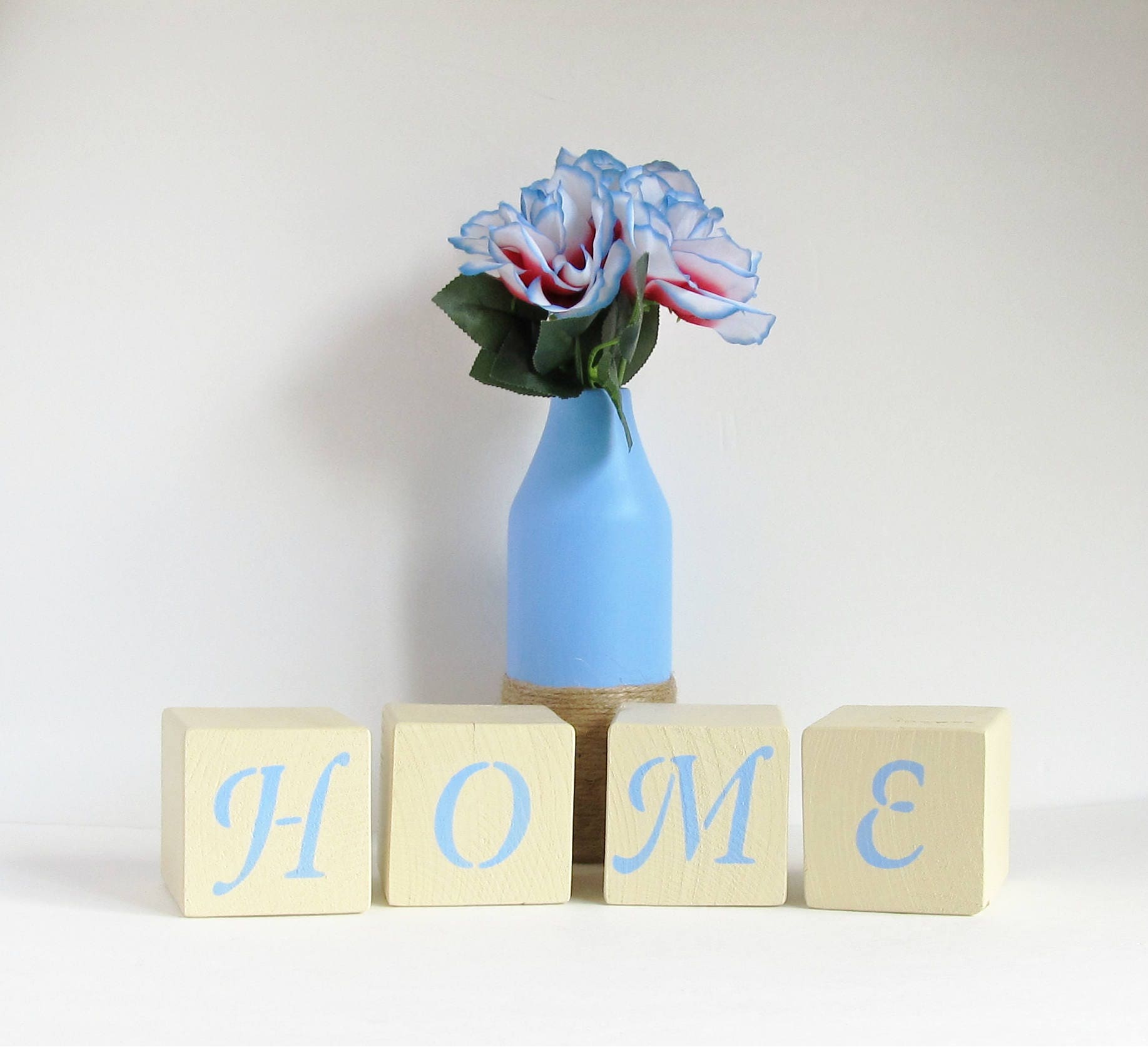 Love Blocks Wooden Blocks Block Decor Home Blocks Vase Etsy