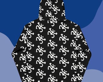 Weißer Coquí Taíno Unisex Kapuzenpullover aus Baumwolle