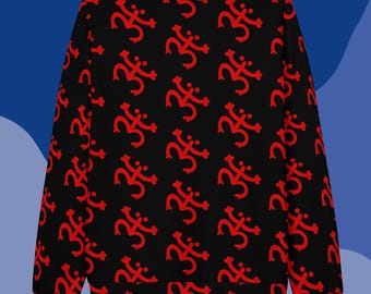 Rode uniseks katoenen sweater Coquí Taíno