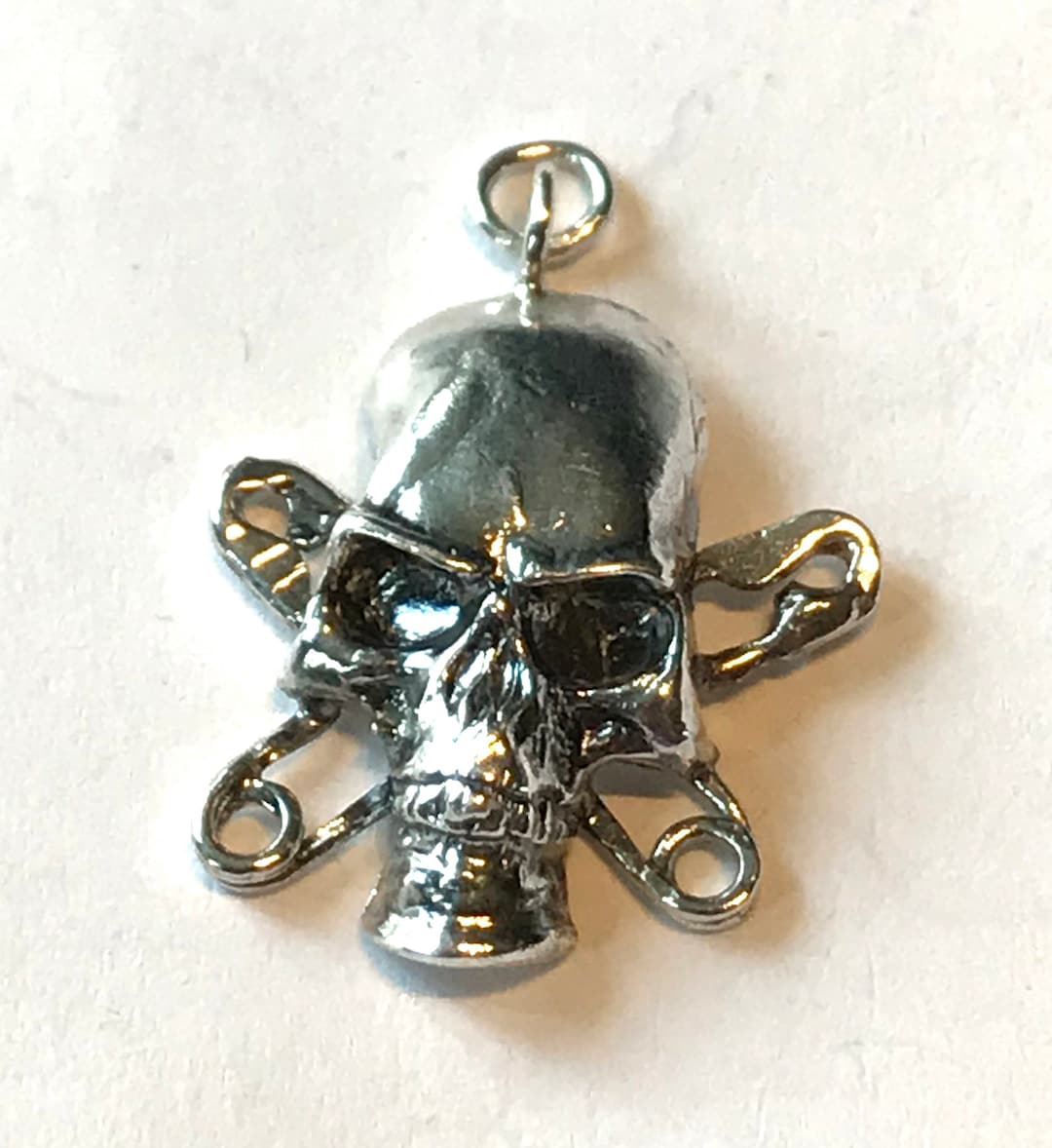Skull Safety Pin  Bamtastic Silver