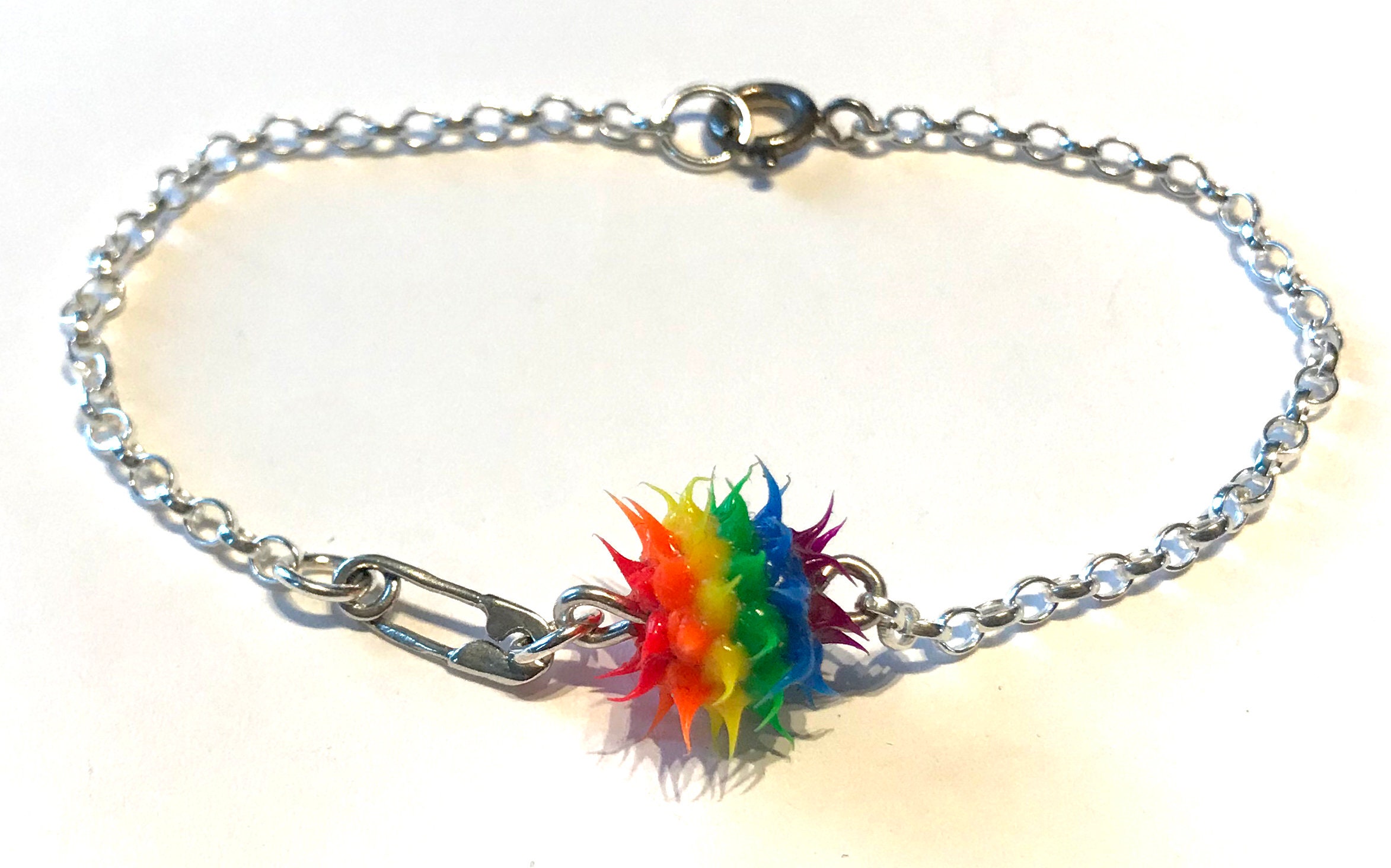 United Gay Pride Uv Punk Rainbow Recycled Rubber Bead + United Gay Pride Uv Punk Rainbow Recycled Rubber Bead +