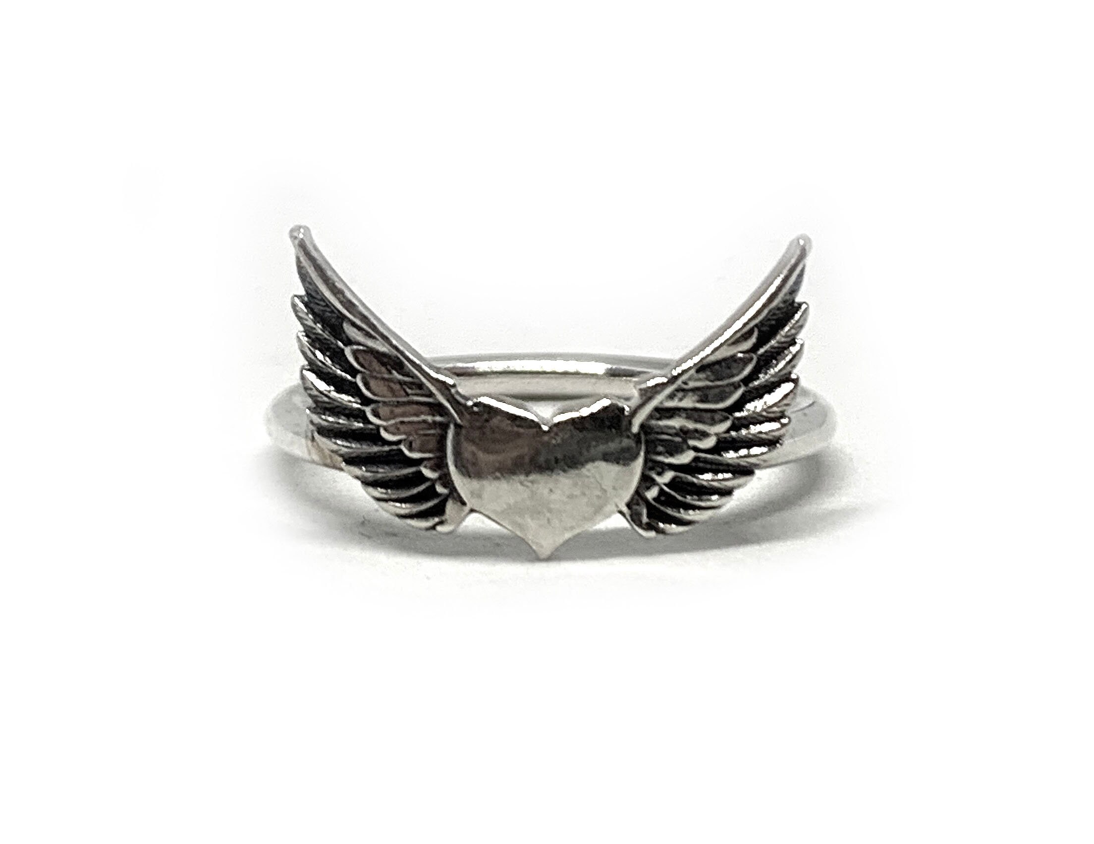 Bague Ailes De Coeur Ange En Argent Sterling 925 - Taille 12mm - Neuf Avec étiquettes