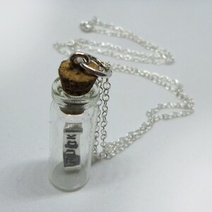 My Last Fuck Given Bottle Pendant & Chain, Sterling Silver Last F**K Message in a Bottle Couldn't Give AF Cute Little Glass Jar Vessel Tube image 5