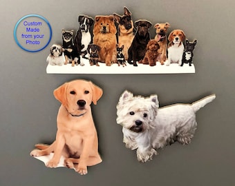 Custom 3D Fridge Magnets 3"X4" Photo Personalized magnet Cutout of your Dog, Cat, Pet cut out on Hardboard Minimalist fridge Photo Gift